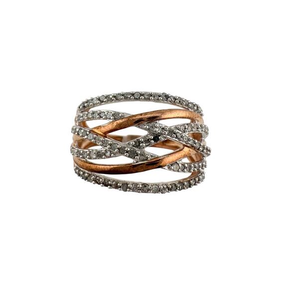 1/2 Carat Natural Diamond Braided Woven Paths Ring Size 7 - Picture 1 of 16